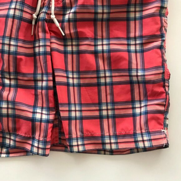 Vintage Ralph Lauren Chaps Swim Suit Trunks Mens Size M Buffalo Check Plaid Red - Picture 6 of 12